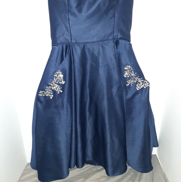 Navy Blue Cocktail Dress - Picture 2 of 2